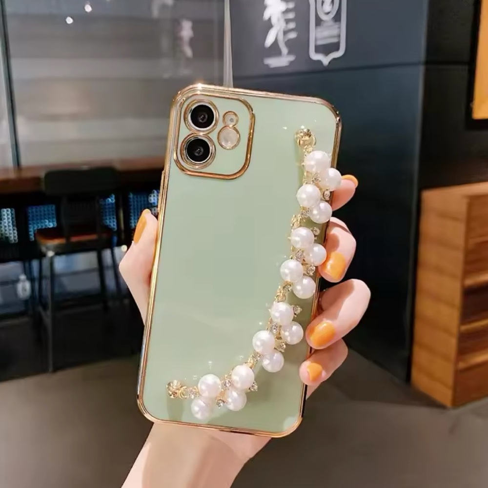 Pearl Rhinestone Bracelet Phone Case